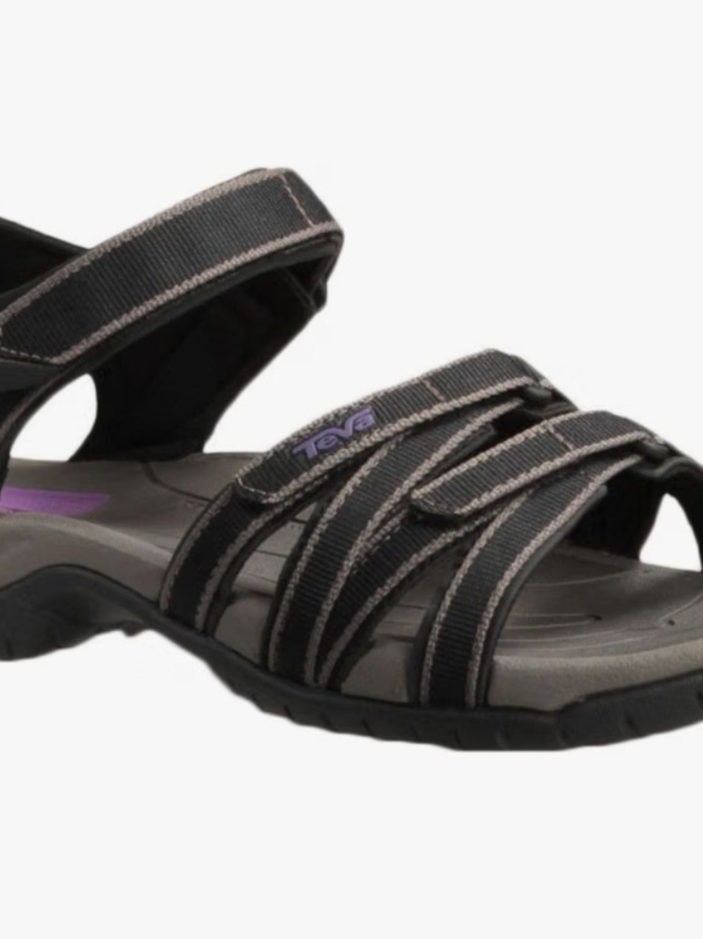 Teva Women's Black and Purple Multi-Strap Sport Sandals